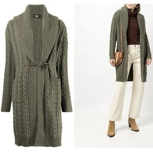 Double RL Ralph Lauren CableKnit Wool Cashmere Sweater Coat 3 M RRL Cardigan NWT